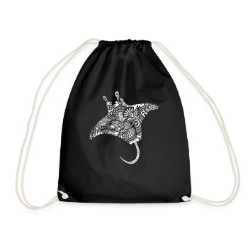 Niedliche Mantarochen Mantarochen Liebhaber - Turnbeutel - Schwarz - Vorne