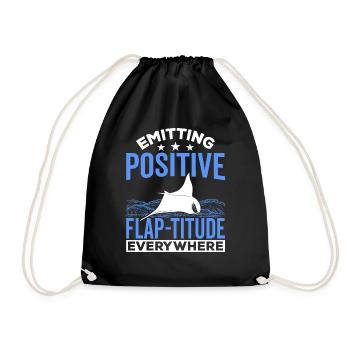 Mantarochen Positive Flap-titude Mantarochen - Turnbeutel - Schwarz - Vorne