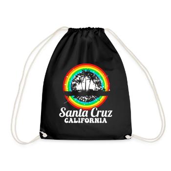 California Surfing Santa Cruz - Drawstring Bag - black - Front
