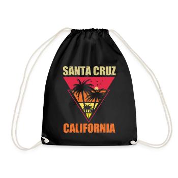 California Surfing Santa Cruz - Drawstring Bag - black - Front
