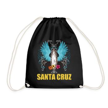 California Surfing Santa Cruz - Drawstring Bag - black - Front
