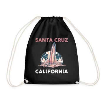 California Surfing Santa Cruz - Drawstring Bag - black - Front