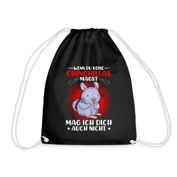 Chinchilla nicht mögen Nagetier Wollmaus - Turnbeutel - Schwarz - Vorne