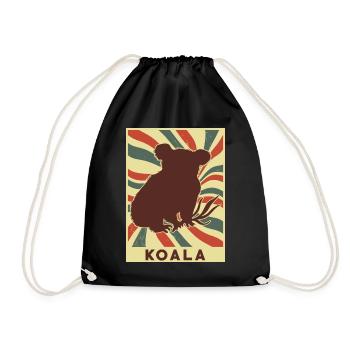 Koala Retro Vintage - Turnbeutel - Schwarz - Vorne