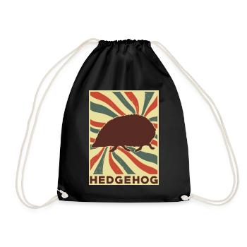 Hérisson Rétro Vintage - Sac de sport léger - noir - Devant