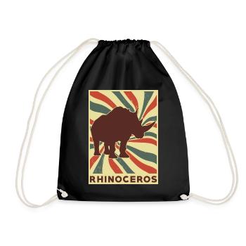 Rhinocéros Rétro Vintage - Sac de sport léger - noir - Devant