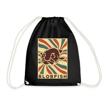 Blobfish Retro Vintage - Turnbeutel - Schwarz - Vorne