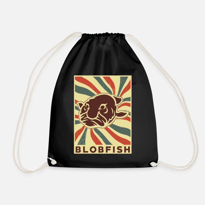 Blobfish Retro Vintage - Turnbeutel - Schwarz
