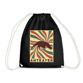 Anteater Retro Vintage - Drawstring Bag - black - Front