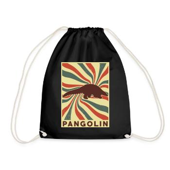 Pangolin Retro Vintage - Turnbeutel - Schwarz - Vorne