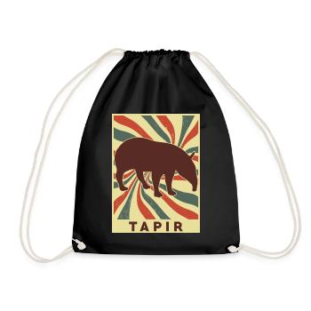 Tapir Retro Vintage - Turnbeutel - Schwarz - Vorne