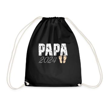 Papa 2024 - Turnbeutel - Schwarz - Vorne