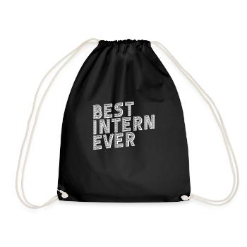 best intern - Drawstring Bag - black - Front