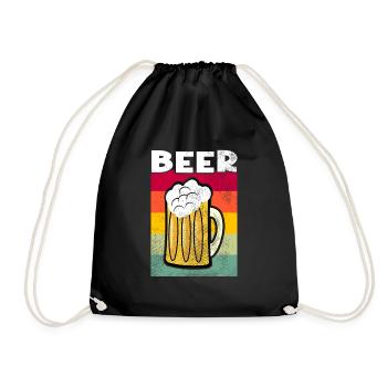 Beer Retro - Drawstring Bag - black - Front