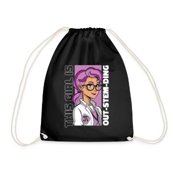 This Girl Is Out-STEM-Ding Empowering Women STEM - Drawstring Bag - black - Front