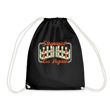 Steminist Go Vegan Scientist Empowering Women - Drawstring Bag - black - Front