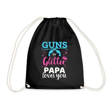 Gender Reveal Guns oder Glitter Papa Matching Baby - Turnbeutel - Schwarz - Vorne