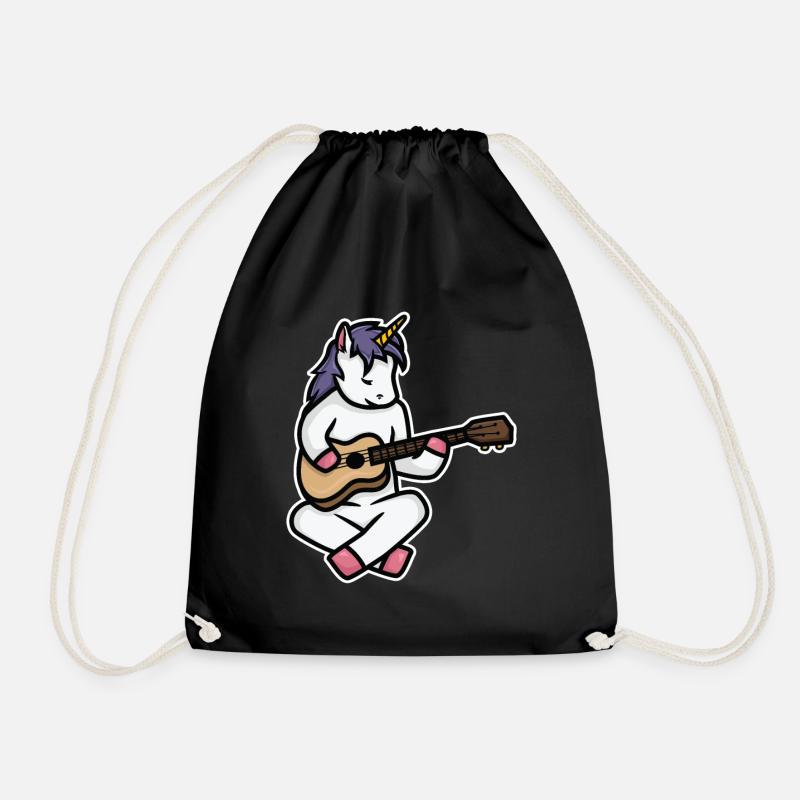 Ukulele Einhorn - Turnbeutel - Schwarz