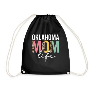 Oklahoma Mama Leben Lustig Mama Leopard Oklahoma Mama - Turnbeutel - Schwarz - Vorne