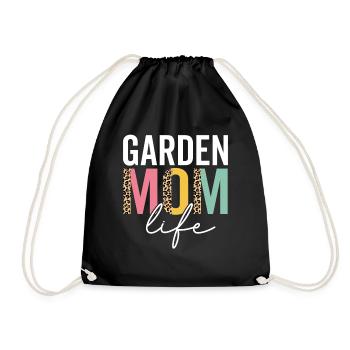 Garten Mama Leben Lustige Mama Leopard Garten Mama - Turnbeutel - Schwarz - Vorne