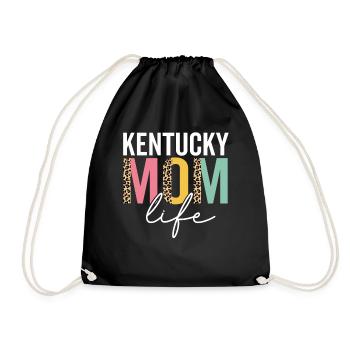 Kentucky Mama Leben Lustige Mama Leopard Kentucky Mama - Turnbeutel - Schwarz - Vorne