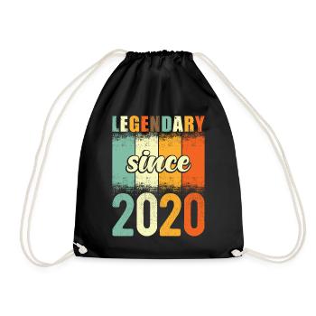 Legendary since 2020 Retro Vintage Birthday - Drawstring Bag - black - Front
