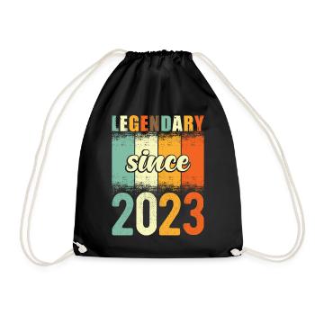 Legendary since 2023 Retro Vintage Birthday - Drawstring Bag - black - Front
