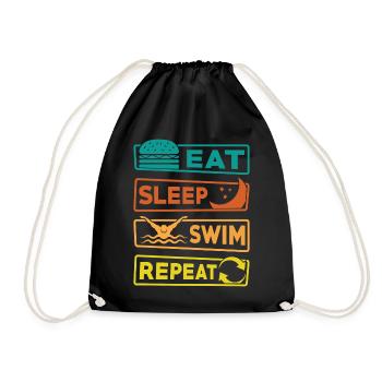 Manger Dormir Nager Répéter - Sac de sport léger - noir - Devant