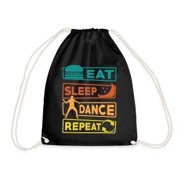 Dancing Gift Eat Sleep Dance Repeat - Drawstring Bag - black - Front