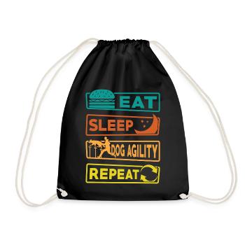 Eat Sleep Dog Agility Repeat - Drawstring Bag - black - Front