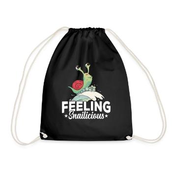 Snail Lovers Snailicious Snail Owners - Drawstring Bag - black - Front