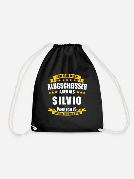 Name Silvio Vorname Klugscheisser Namenstag - Turnbeutel - Schwarz