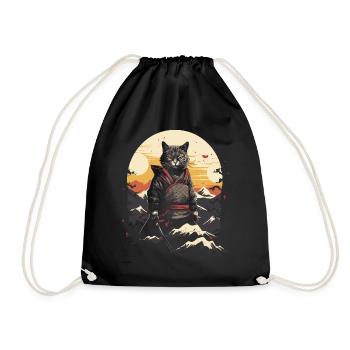 Jeu d’épée japonais Samurai Kitty - Sac de sport léger - noir - Devant