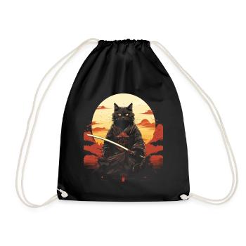 Épée de samouraï Ninja Cat | Meow Warrior - Sac de sport léger - noir - Devant
