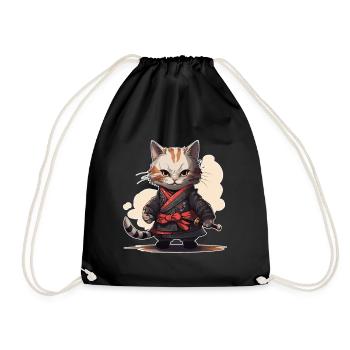 Jeu d’épée japonais Samurai Kitty - Sac de sport léger - noir - Devant