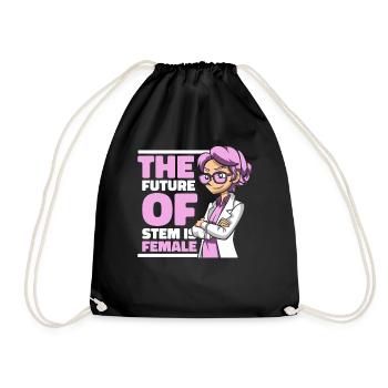 The Future Of STEM Is Female Empowering Women - Drawstring Bag - black - Front