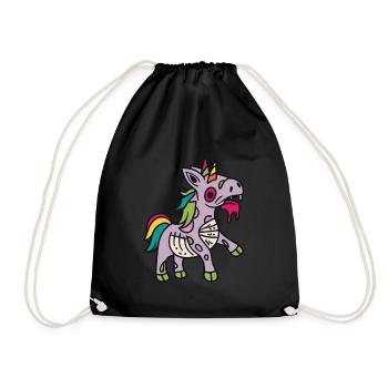 Zombiecorn Zombie Unicorn Unicorn Halloween - Drawstring Bag - black - Front