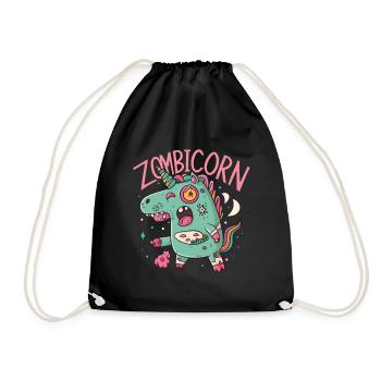 Zombiecorn Zombie Unicorn Unicorn Halloween - Drawstring Bag - black - Front