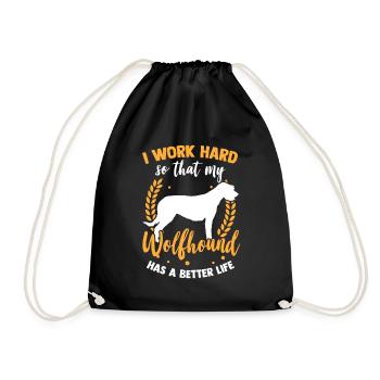 Work for my Irish Wolfhound Wolfhound - Drawstring Bag - black - Front