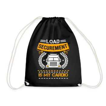 Truck driver for flatbed truck - Drawstring Bag - black - Front