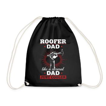 Roofer Dad Like A Normal Dad Just Cooler - Daddy R - Drawstring Bag - black - Front
