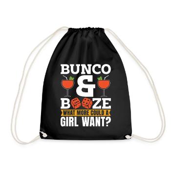 Bunco & Booze What More Could Game Night Gambling - Drawstring Bag - black - Front