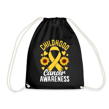 Childhood Cancer Month Gold Ribbon Childhood - Drawstring Bag - black - Front