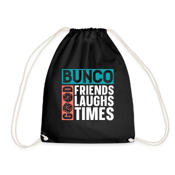 Bunco Good Friends Good Laughs Good Party Game - Turnbeutel - Schwarz - Vorne
