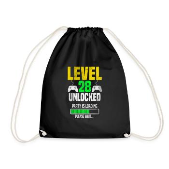 Level 28 unlocked – Party is loading - Turnbeutel - Schwarz - Vorne