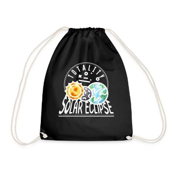 Solar Eclipse Shirt, Totality Solar Eclipse 04 08 - Drawstring Bag - black - Front