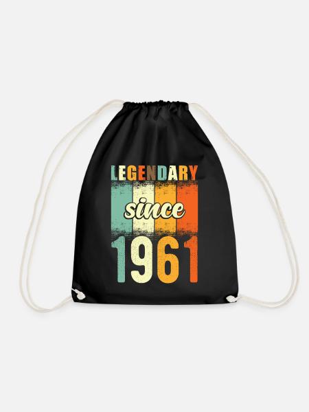 Legendär Seit 1961 Retro Vintage Geburtstag - Turnbeutel - Schwarz