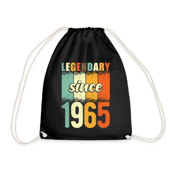 Legendary since 1965 Retro Vintage Birthday - Drawstring Bag - black - Front
