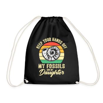 Fossil collecting paleontologist Fossil collector - Drawstring Bag - black - Front
