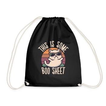 This Is Some Boo Sheet Cat Sunglasses Ghost - Drawstring Bag - black - Front